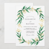 Emerald Cream Kranz Hochzeit Einladung (Vorne/Hinten)