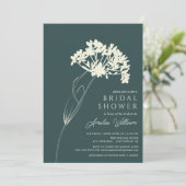 Emerald & Cream Modernes Brautparty Einladung (Stehend Vorderseite)