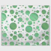 Emerald Cream Polka Dots Geschenkpapier (Flach)