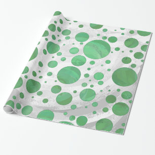 Emerald Cream Polka Dots Geschenkpapier