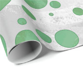 Emerald Cream Polka Dots Geschenkpapier (Rolleneckpunkt)