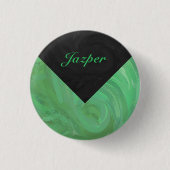 Emerald Cream und Black Monogram Button (Vorderseite)