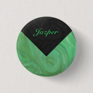 Emerald Cream und Black Monogram Button