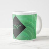 Emerald Cream und Black Monogram Jumbo-Tasse (Vorderseite Rechts)