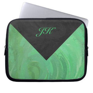 Emerald Cream und Black Monogram Laptopschutzhülle