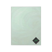 Emerald Cream und Black Monogram Notizblock (Rotiert)