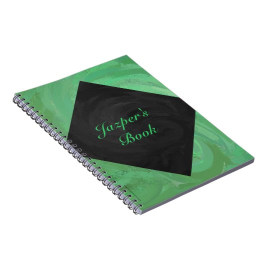 Emerald Cream und Black Monogram Notizblock (Rechte Seite)