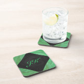 Emerald Cream und Black Monogram Untersetzer (Rechte Seite)