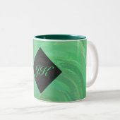 Emerald Cream und Black Monogram Zweifarbige Tasse (VorderseiteRechts)