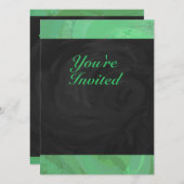 Emerald Cream und Black Party Einladung (Vorne/Hinten)