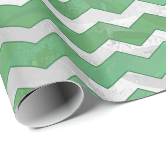 Emerald Cream Zickzack Muster Geschenkpapier (Rolleneckpunkt)