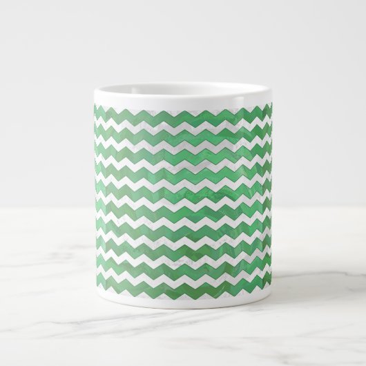 Emerald Cream Zickzack Muster Jumbo-Tasse (Vorderseite)