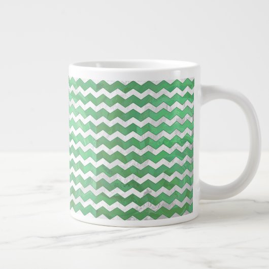 Emerald Cream Zickzack Muster Jumbo-Tasse (Rechts)