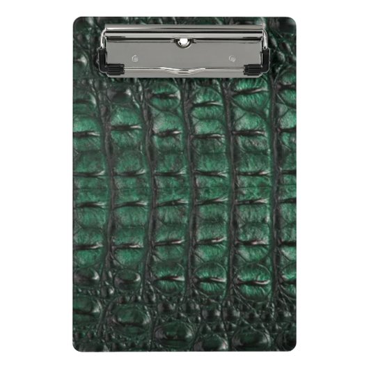 Emerald Crocodile Leather Luxury Exotic Skin Mini Klemmbrett (Vorderseite)