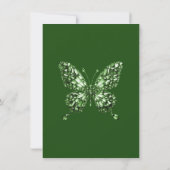 Emerald Crystal Butterfly Dress May Birthstone Einladung (Rückseite)