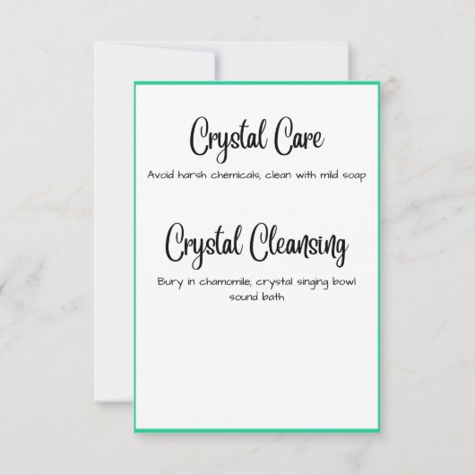 Emerald Crystal Meaning Card Einladung (Rückseite)