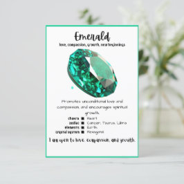 Emerald Crystal Meaning Card Einladung