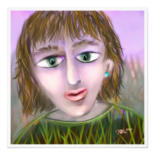 Emerald Curiosity ~ Modern Feminine Portrait Wall  Fotodruck (Vorne)