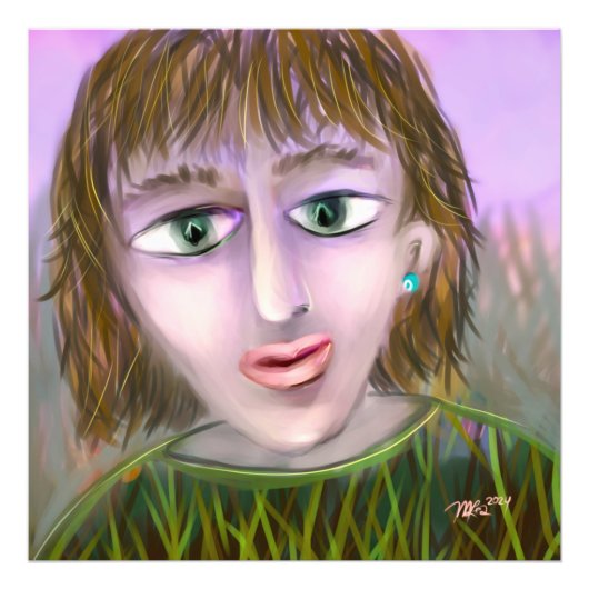 Emerald Curiosity ~ Modern Feminine Portrait Wall  Fotodruck (Vorne)