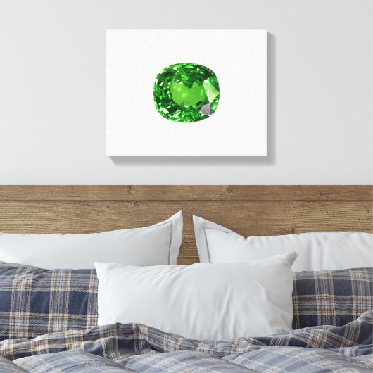 Emerald Cushion-cut Leinwanddruck (Insitu (Schlafzimmer))