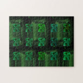 Emerald Cut Smarald Pattern Green Gemstone Puzzle (Horizontal)