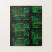 Emerald Cut Smarald Pattern Green Gemstone Puzzle
