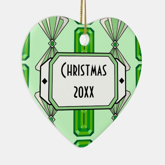 Emerald Deko Stripe Keramikornament (Rechts)