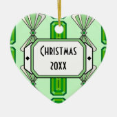 Emerald Deko Stripe Keramikornament (Vorne)