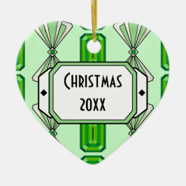 Emerald Deko Stripe Keramikornament