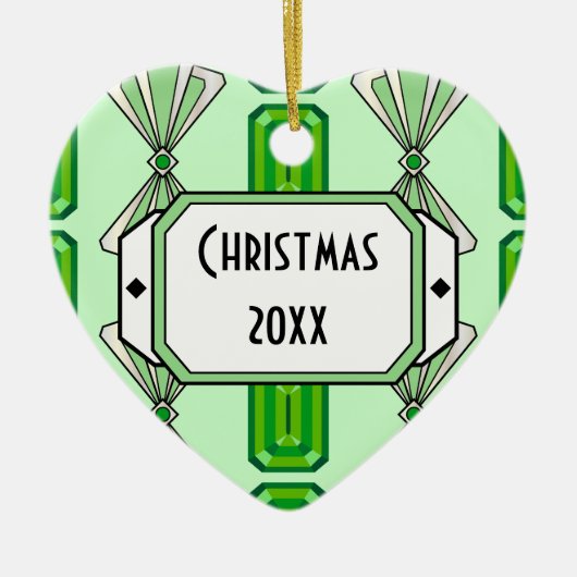 Emerald Deko Stripe Keramikornament (Vorne)