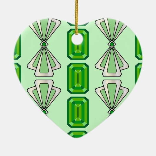 Emerald Deko Stripe Keramikornament (Hinten)