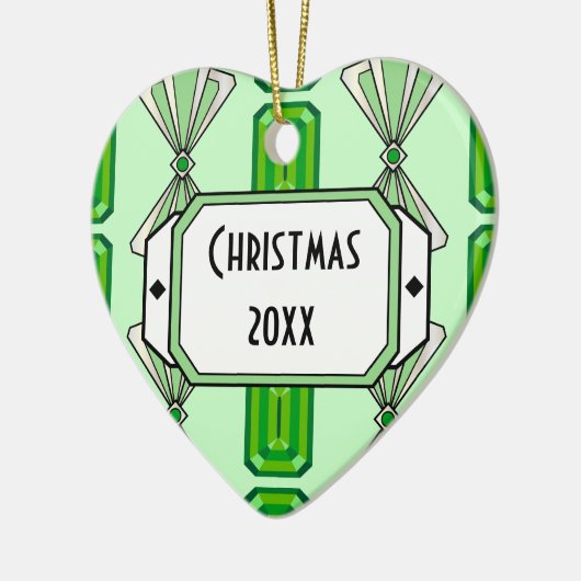 Emerald Deko Stripe Keramikornament (Links)