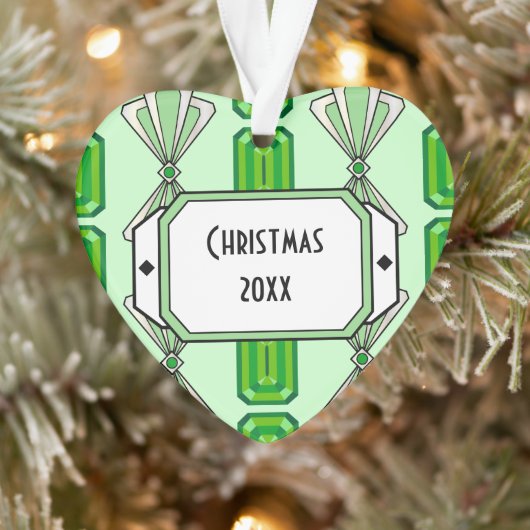 Emerald Deko Stripe Ornament (Baum)
