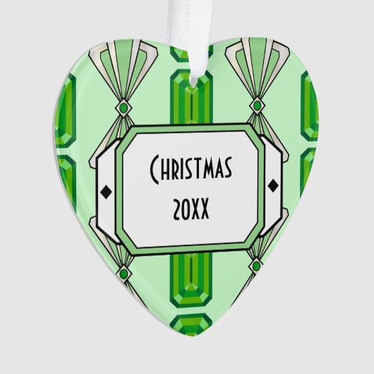 Emerald Deko Stripe Ornament (Vorderseite)