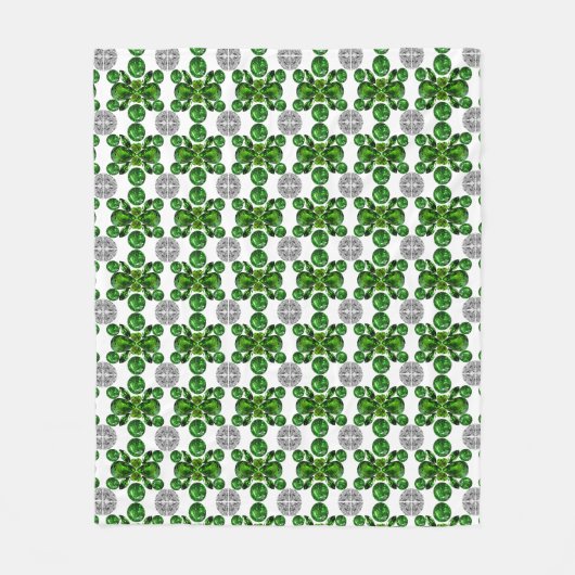 Emerald Diamond Gemstone Art Green Fleecedecke (Vorderseite)