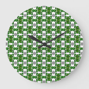 Emerald Diamond Gemstone Art Green Große Wanduhr