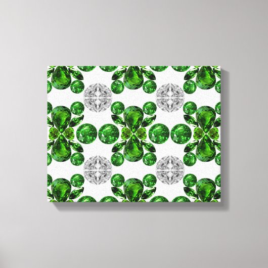 Emerald Diamond Gemstone Art Green Leinwanddruck (Vorderseite)