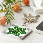 Emerald Diamond Gemstone Art Green Schlüsselanhäng Schlüsselanhänger (Seite)