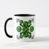 Emerald Diamond Gemstone Art Green Tasse (Links)