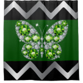 Emerald Diamonds Rhinestones Butterfly Duschvorhang (Vorderseite)