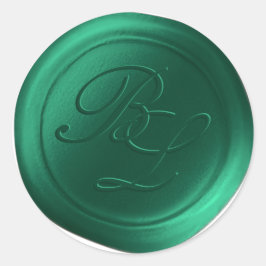 Emerald Double Monogram Imitats Wachs Siegel Stick Runder Aufkleber