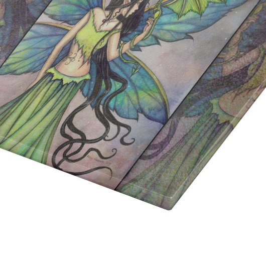 Emerald Dragon Fairy Fantasy Art Schneidebrett (Ecke)