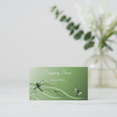 Emerald Dragonflies Business Card Visitenkarte (Stehend Vorderseite)
