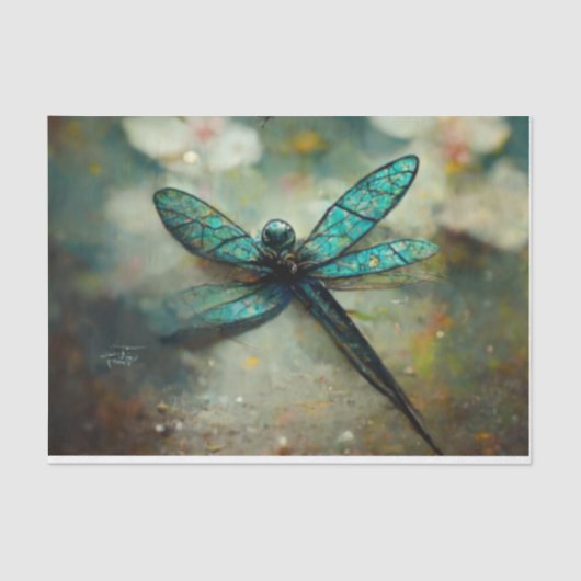 Emerald Dragonfy Decoupage Seidenpapier (Vorderseite)