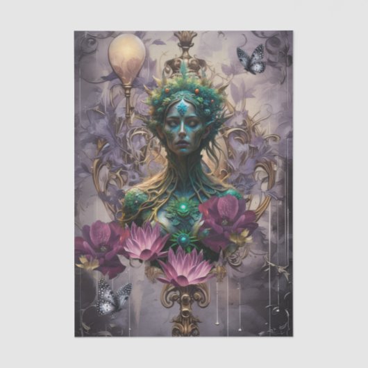 Emerald Dreams Fantasy Forest Queen Decoupage Seidenpapier (Vorderseite)