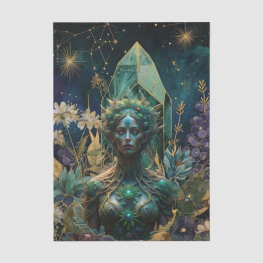 Emerald Dreams Fantasy Forest Queen Decoupage Seidenpapier (Vorderseite)