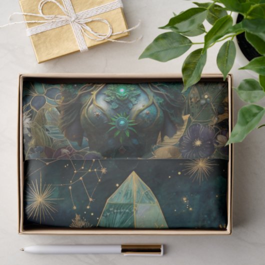 Emerald Dreams Fantasy Forest Queen Decoupage Seidenpapier (Geschenk)