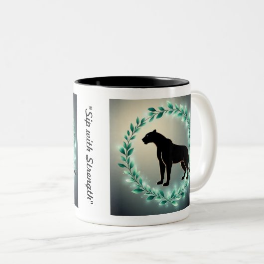 "Emerald-Dschungelschatten" Zweifarbige Tasse (VorderseiteRechts)