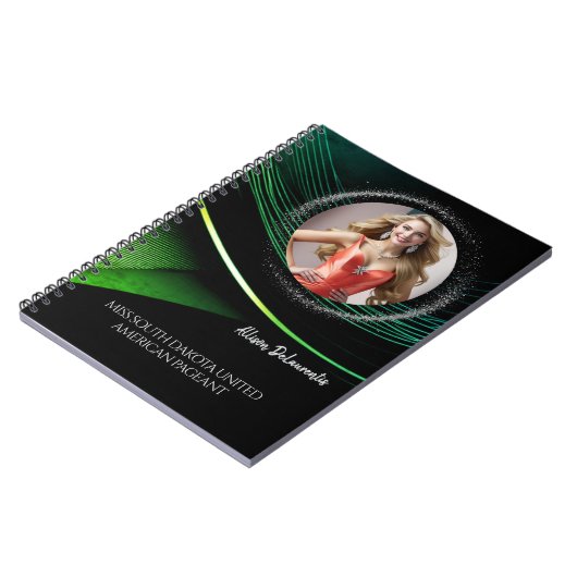 Emerald Dust Custom Pageant Probe Notebook Notizblock (Linke Seite)