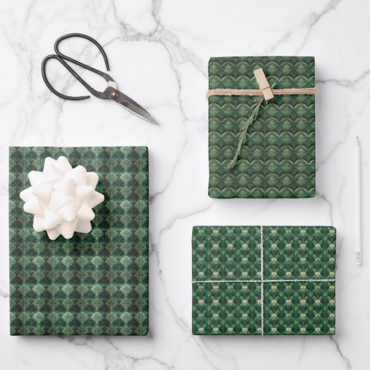 Emerald Elegance Geschenkpapier Set (Vorderseite)